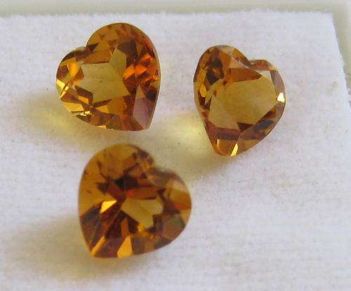 STUNNING Brazilian CITRINE HEARTS, .80ct  6x6mm