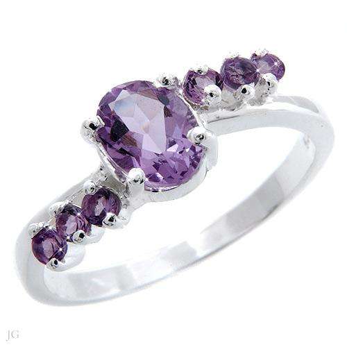 Elegant Brand New Ring With 1.15ctw Genuine Amethysts Well Made in 925 Sterling silver- Size 7