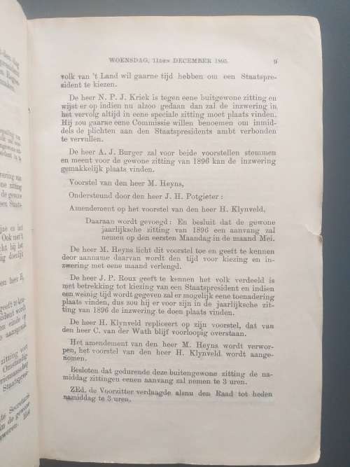 Index op de Notulen der Verrichtingen van den Hed. Volksraad in zijne... 7 April 1896