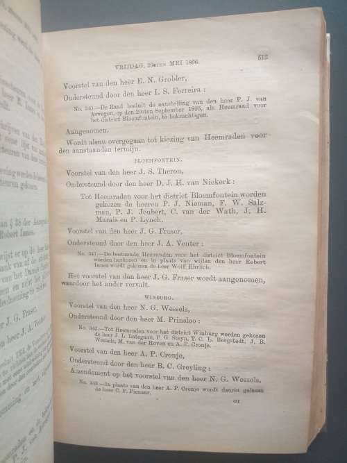 Index op de Notulen der Verrichtingen van den Hed. Volksraad in zijne... 7 April 1896