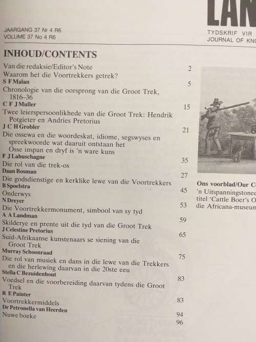 Lantern Tydskrif Magazine Okt 1988 Vol 37 Nr 4 Groot Trek Herdenkingsfees