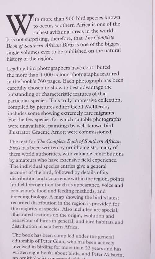 The Complete Book of Southern African Birds (PJ Ginn, WG McIlleron, P Le S Milstein)