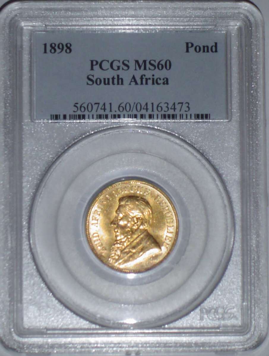 1898 ZAR PCGS MS60 pond