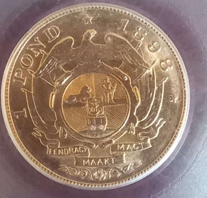 1898 ZAR PCGS MS60 pond
