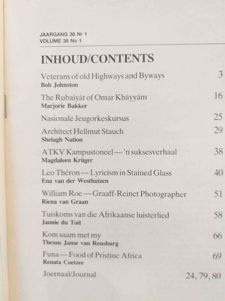 Lantern Tydskrif Magazine  Jan 1989 vol 38 nr 1