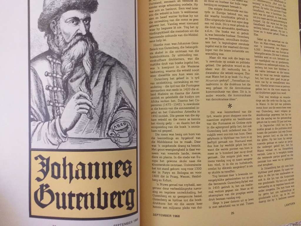 Lantern Tydskrif Magazine Sept 1968 vol XVIII nr 1