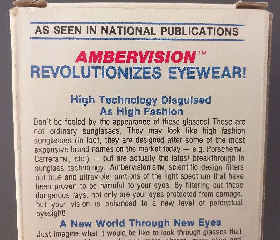 Ambervision - 1980s new old stock retro sunglasses