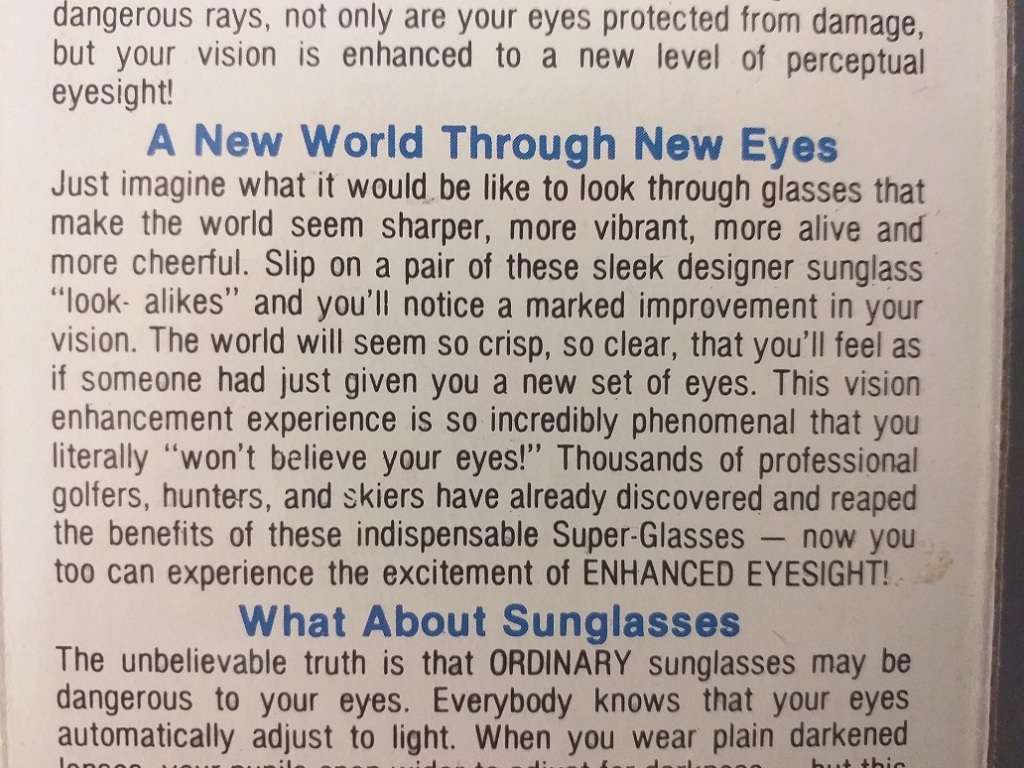 Ambervision - 1980s new old stock retro sunglasses