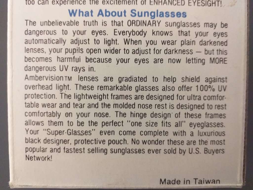 Ambervision - 1980s new old stock retro sunglasses