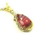 ***LAST ONE*** - Red Gemstone 18K Yellow Gold Plated Pendant on 18K Yellow Gold Plated Chain