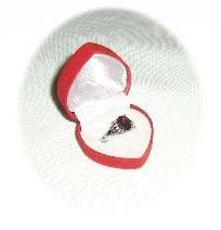 Ladies Red CZ 925 Sterling Silver Ring - Size 19