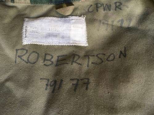 Rare Rhodesian camo tailored bush jacket