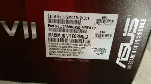 ASUS - MAXIMUS VII(7)FORMULA MOTHERBOARD - LGS1150 - INTEL Z97 - 4TH / 5TH GEN - NAVIDIA /AMD /HD 4K