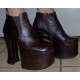 Genuine Italian Leather Platform shoes size 3