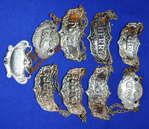 9 x Metal Liquor Labels for your Pub