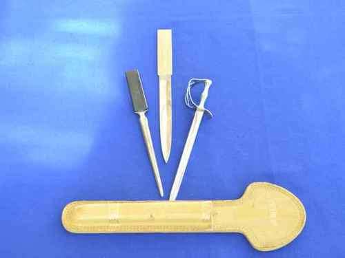Vintage Letter Openers - Three, One in Leather Style Sheath