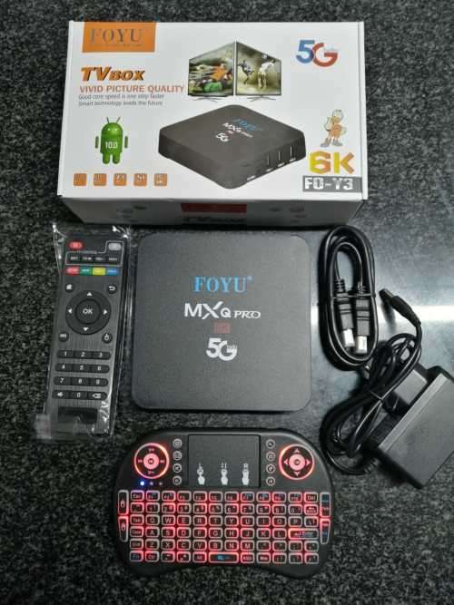 Smart Android Tv Box 6k 4gb Ram 32gb Rom including Wireless Mini Backlit Keyboard