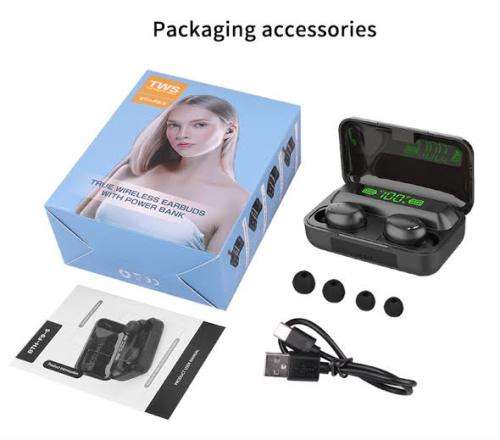 F9 Earbuds Earphones with built-in Power Bank