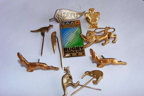 SELECTION OF RUGBY STICK-PINS, SOLD TOGETHER.
