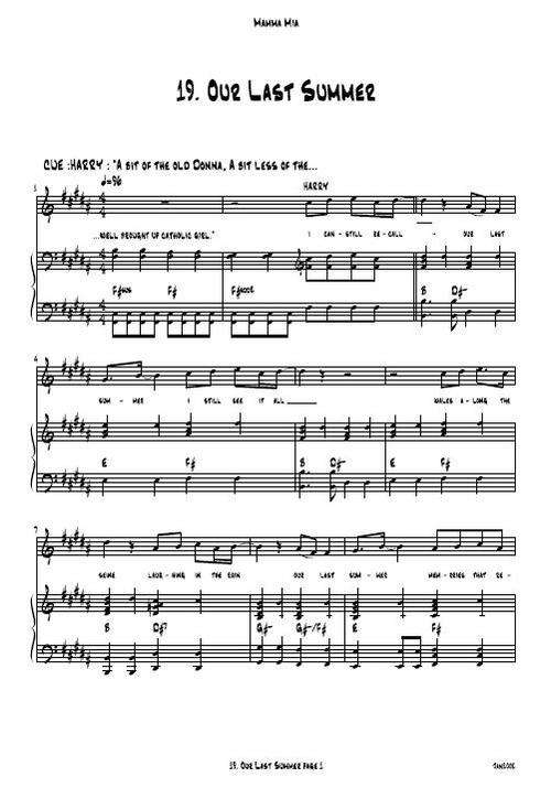 ABBA - Our Last Summer (Piano Sheet Music)