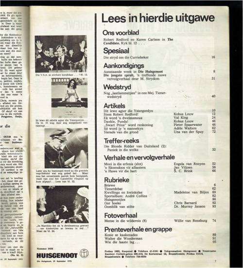 Huisgenoot Tydskrif - 29 Sept 1972 - Sien produk beskywing vir inhoud - Transvaal se Curriebeker