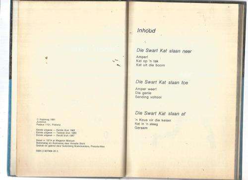 Die Swart Kat slaan neer - Chris Sassner - 1987 - No 1 in die Swart Kat reeks