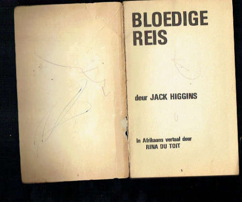 Bloedige reis - Jack Higgens - Brandwag boek - Spanningsverhaal