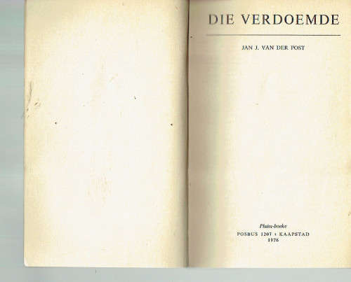 Die verdoemde - Jan J van der Post - Pluim boek 1976 - Misdaad riller - sagteband