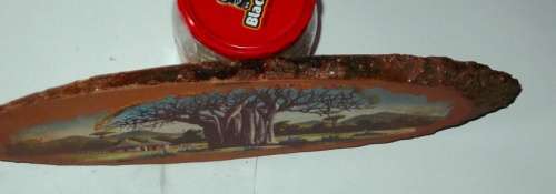 Big Tree Messina painting on polished tree tree trunk