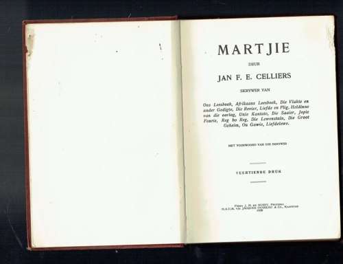 Martjie - Jan FE Celliers - 1938 uitgawe - digbundel