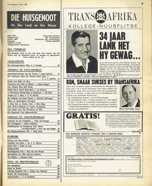 Huisgenoot Tydskrif - 14 Jun 1968 - Sien scan en produkbeskrywing vir inhoud