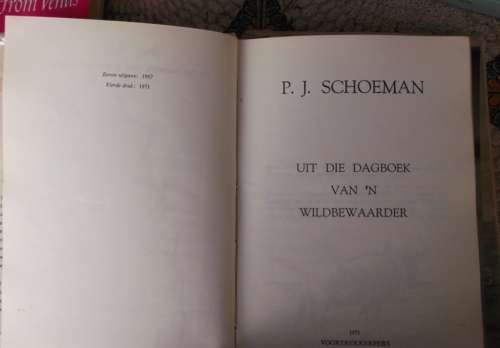 Uit die dagboek van n Wildbewaarder - 1971 - PJ Schoeman