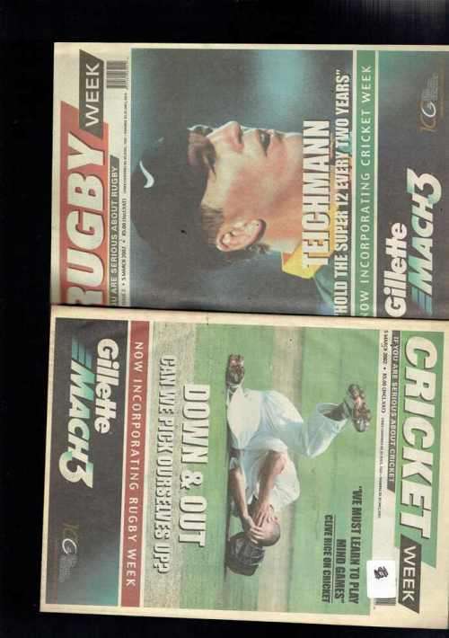 Rugby Week / Cricket World 2 x Magizines 5 Mrt 2002 and 26 Mrt 2002