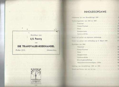 Verkiesings 1910-1958 - Boekie met uitslae en 1958 uitslae met n pen ingevul