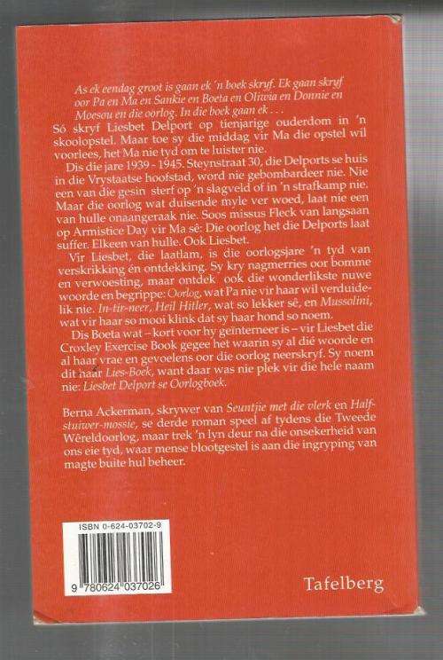 Liesbet Delport se Oorlogboek - Berna Ackerman - 1998 - 2de WO roman