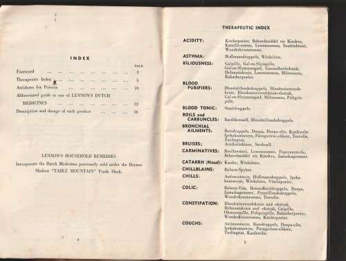 Lennon se Hollandse Medisyne handboekie / Lennon`s Dutch medicine handbook (60,s?)