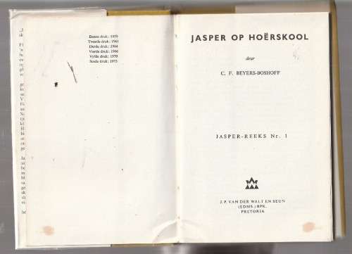 Jasper op Hoerskool - CF Beyers-Boshoff - 1973 - Jasper reeks nr 1
