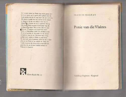Ponie van die vlaktes - Francis Kalnay - 1962 - Klein kadet reeks nr 17