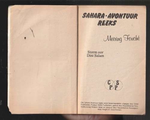 Storm oor Dini Salam - Meiring Fouche - Sirkel Vanity - Sahara Avontuur nr 27 (k5)