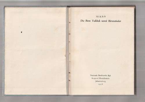 Die Bont Takbok word Bitterender - Mikro - Nr 3 - Bont Takbok Boereoorlog trilogie