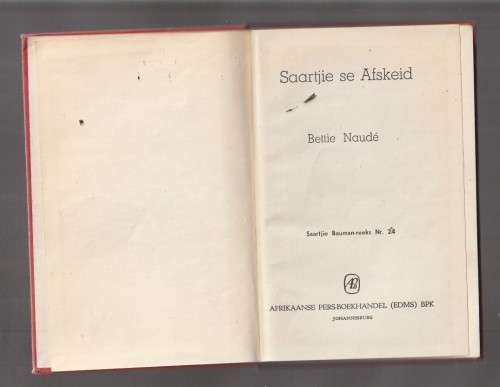 Saartjie se Afskeid - Bettie Naude - APB - Saartjie Reeks no 24