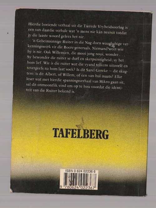 Ruiter in die Nag - Mikro - Boere oorlog boek - Sagteband uitgawe