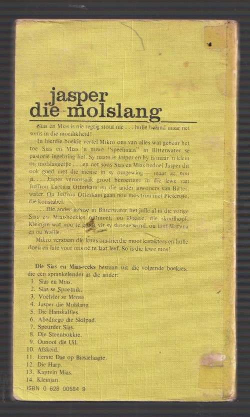 Jasper die Molslang - Mikro - Sias en Mias reeks nr 4