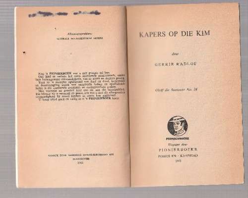 Kapers op die kim - Gerrie Radlof (k4) Oloff die Seerower nr 54 - 1961 Pionier uitgawe