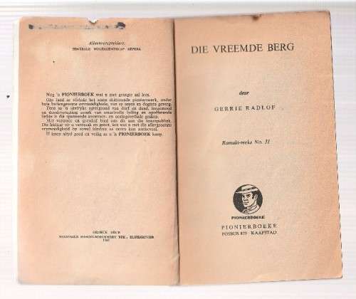 Die Vreemde Berg - Gerrie Radlof - (k4) - Ramala Reeks nr 31 - Pionier Boek 1961