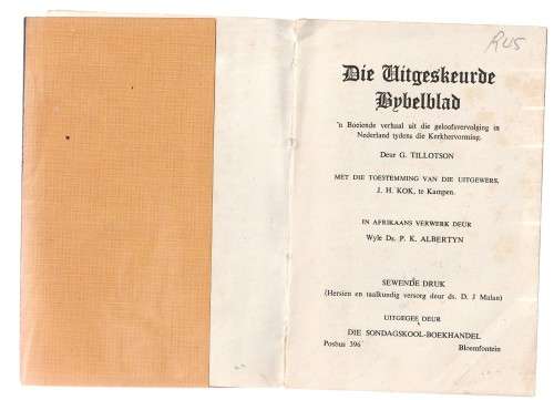 Die Uitgeskeurde Bybelblad - G Tillotsen (o1) - Roma uit vroee dae van die kerk