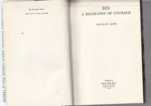 HO - Biography of Courage - Neville Leach (a2) The Life of rugby legend HO de Villiers