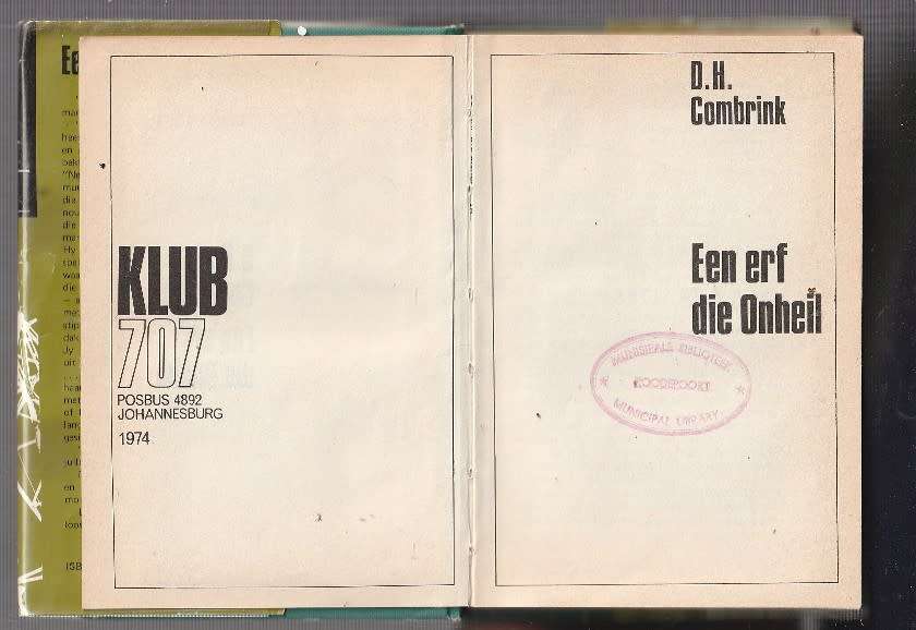 Een erf die onheil - DH Combrink - (f4) - Klub 707 Speurverhaal
