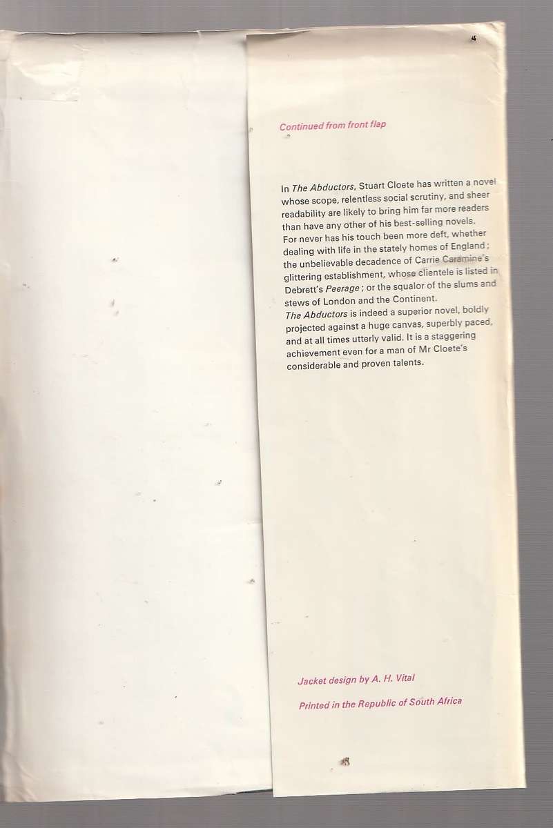 The Abductors - Stuart Cloete (tab) Victorian age adventure roman