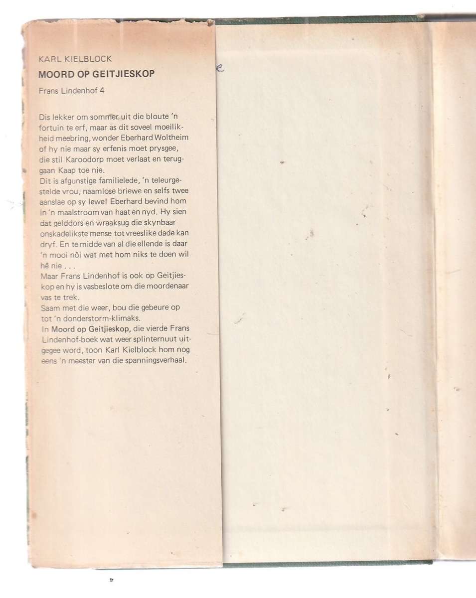 Moord op Geitjieskop - Karl Kielblock - Frans Lindenhof reeks nr 4